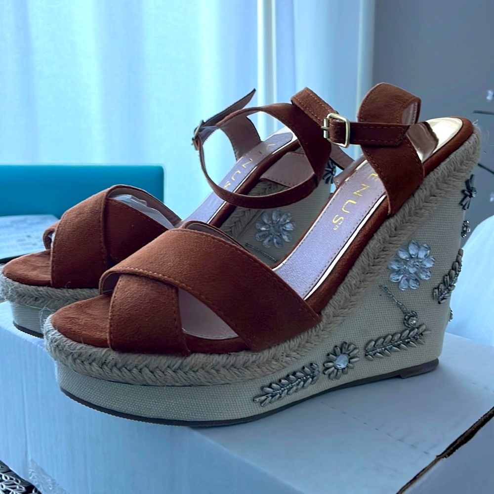 Beautifully Beaded Platform Wedge Sandals - THIS PRICE IS A STEAL!